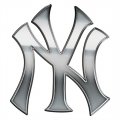 New York Yankees Silver Logo Iron On Transfer