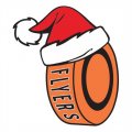 Philadelphia Flyers Hockey ball Christmas hat logo Print Decal