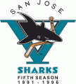 San Jose Sharks 1996 97 Anniversary Logo 02 Print Decal