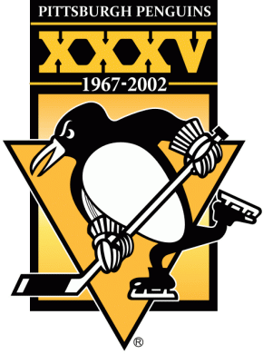 Pittsburgh Penguins 2001 02 Anniversary Logo Iron On Transfer