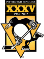 Pittsburgh Penguins 2001 02 Anniversary Logo Iron On Transfer