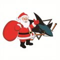 San Jose Sharks Santa Claus Logo Iron On Transfer