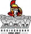Ottawa Senators 2016 17 Anniversary Logo 02 Print Decal