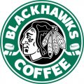 Chicago Blackhawks Starbucks Coffee Logo Iron On Transfer