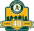 Oakland Athletics 2008 Anniversary Logo Iron On Transfer