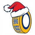 st.louis blues Hockey. louis blues Hockey ball Christmas hat logo Print Decal