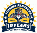 Florida Panthers 2002 03 Anniversary Logo Print Decal