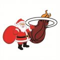 Miami Heat Santa Claus Logo Print Decal
