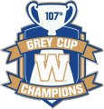 Winnipeg Blue Bombers 2019 Champion Logo Iron On Transfer