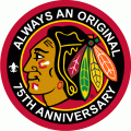 Chicago Blackhawks 2000 01 Anniversary Logo Iron On Transfer