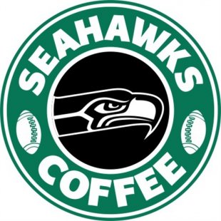 Seattle Seahawks starbucks coffee logo Print Decal