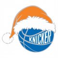 New York Knickerbockers Basketball Christmas hat logo Print Decal