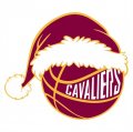 Cleveland Cavaliers Basketball Christmas hat logo Print Decal