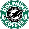 Miami Dolphins starbucks coffee logo Iron On Transfer