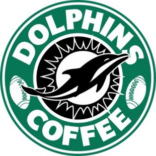 Miami Dolphins starbucks coffee logo Print Decal