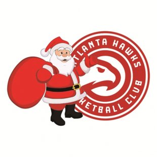 Atlanta Hawks Santa Claus Logo Print Decal