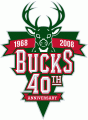 Milwaukee Bucks 2007-2008 Anniversary Logo Iron On Transfer