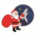 Minnesota Timberwolves Santa Claus Logo Print Decal