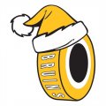 Boston Bruins Hockey ball Christmas hat logo Print Decal