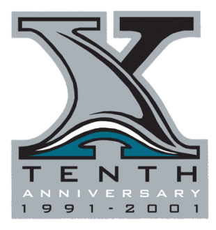 San Jose Sharks 2000 01 Anniversary Logo 02 Print Decal