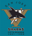 San Jose Sharks 1996 97 Anniversary Logo Print Decal