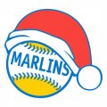 Miami Marlins Baseball Christmas hat logo Print Decal