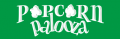 Popcorn Palooza logo white color Iron On Transfer
