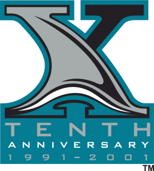 San Jose Sharks 2000 01 Anniversary Logo Print Decal